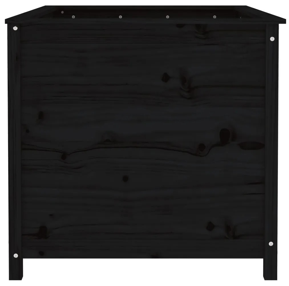 Canteiro elevado de jardim 119,5x82,5x78 cm pinho maciço preto
