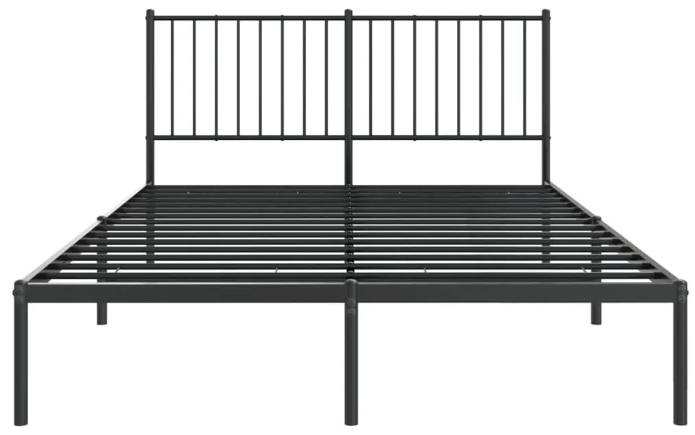 Estrutura de cama com cabeceira 140x200 cm metal preto