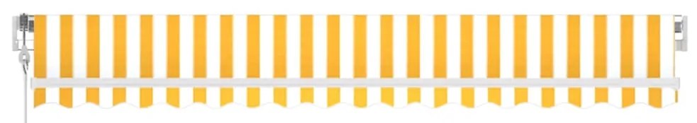 Toldo autom. LED e sensor de vento 400x300 cm amarelo/branco