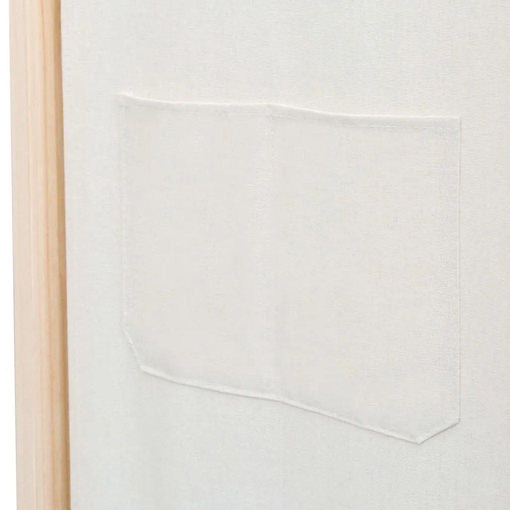 Divisória de quarto com 4 painéis 160x170x4 cm tecido cor creme