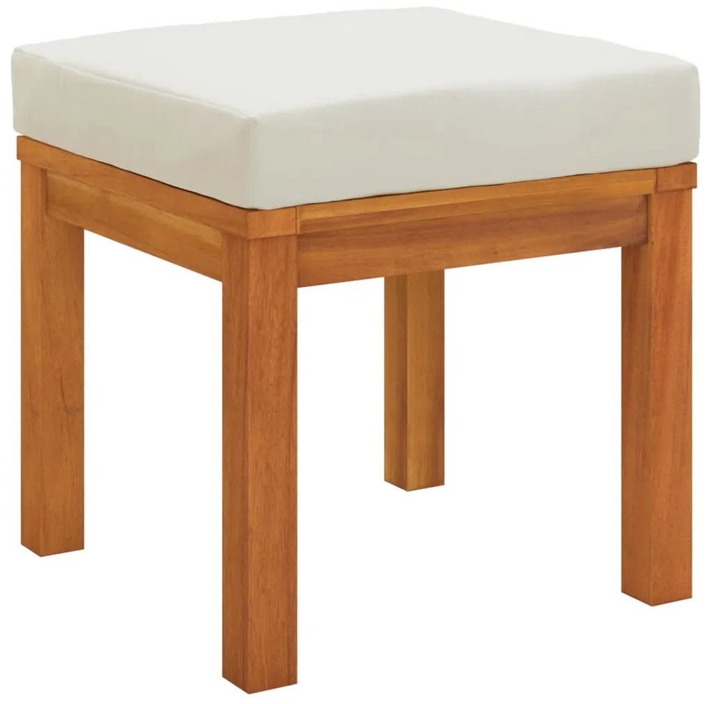 3 pcs conjunto de jantar p/ jardim c/ almofadões acácia maciça