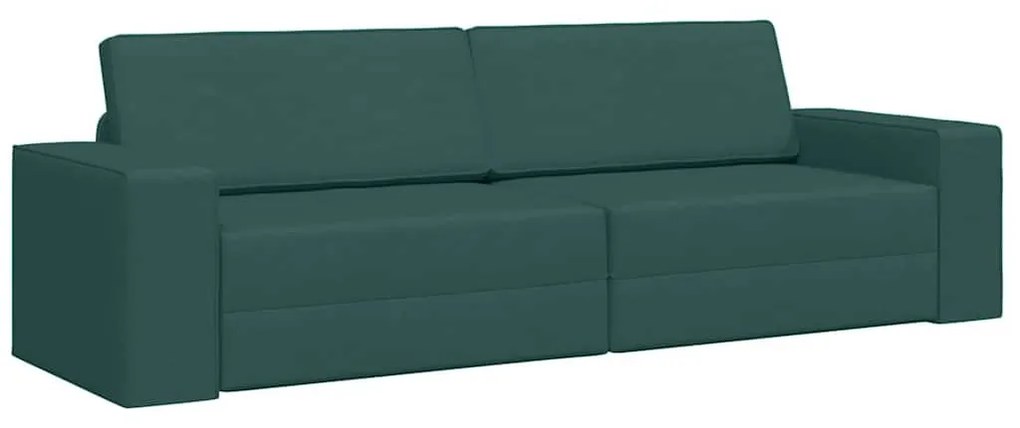 Sofá Cama de Chão 2 em 1 Verde Escuro 245x150x60.5 cm