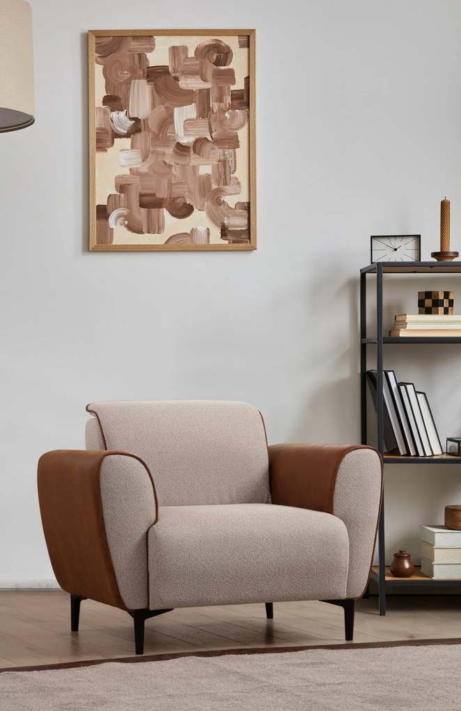 Sofá de 1 Lugar Aren – Bege – 100x85x85 cm