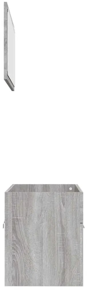 2 pcs conjunto móveis WC derivados de madeira sonoma cinza