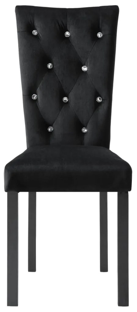 Cadeiras de jantar 2 pcs veludo preto