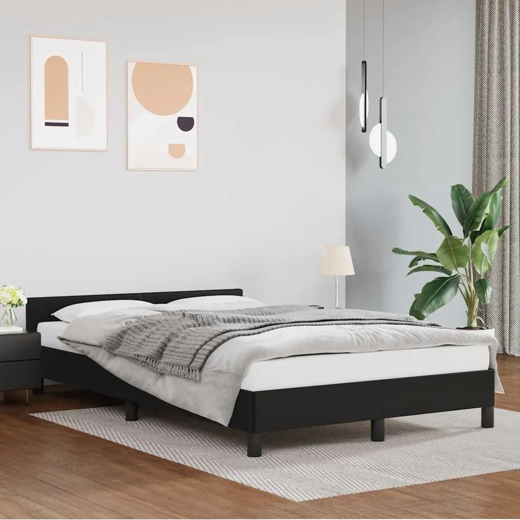 Estrutura cama c/ cabeceira sem colchão 120x200 cm preto