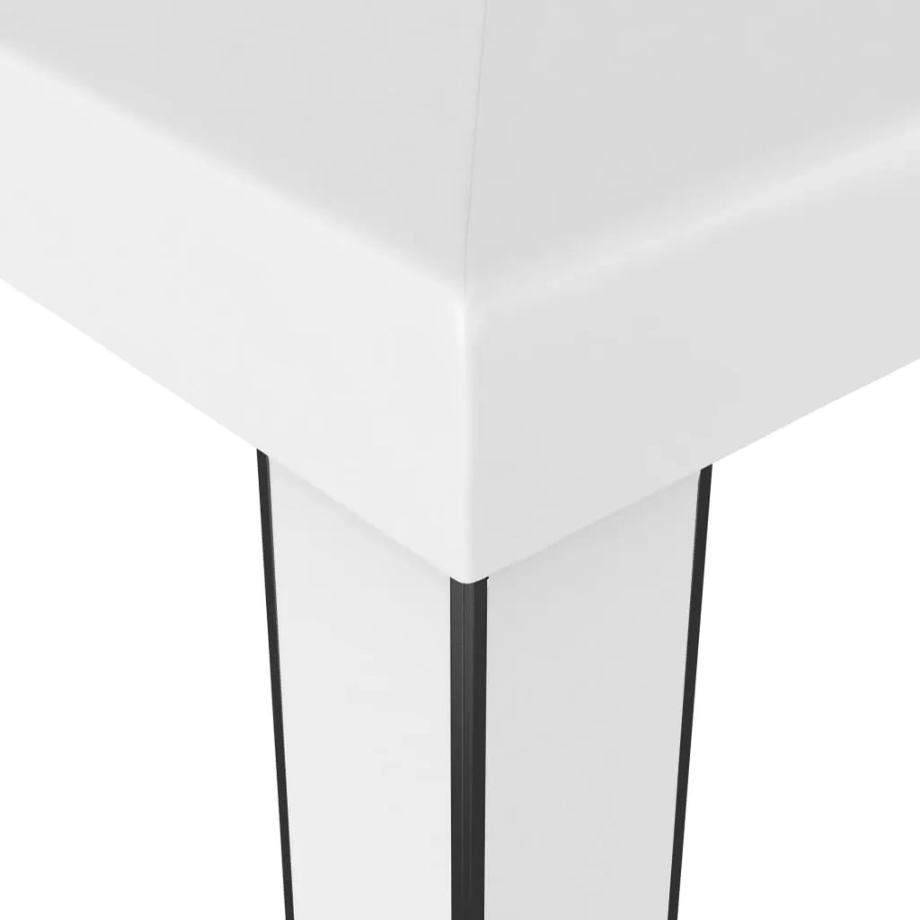Gazebo com toldo duplo e cordões de luzes LED 3x3 m branco