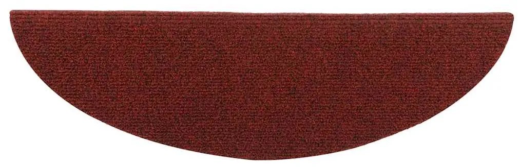 Tapetes escada autoadesivos 5 pcs 56x17x3 cm agulhado vermelho