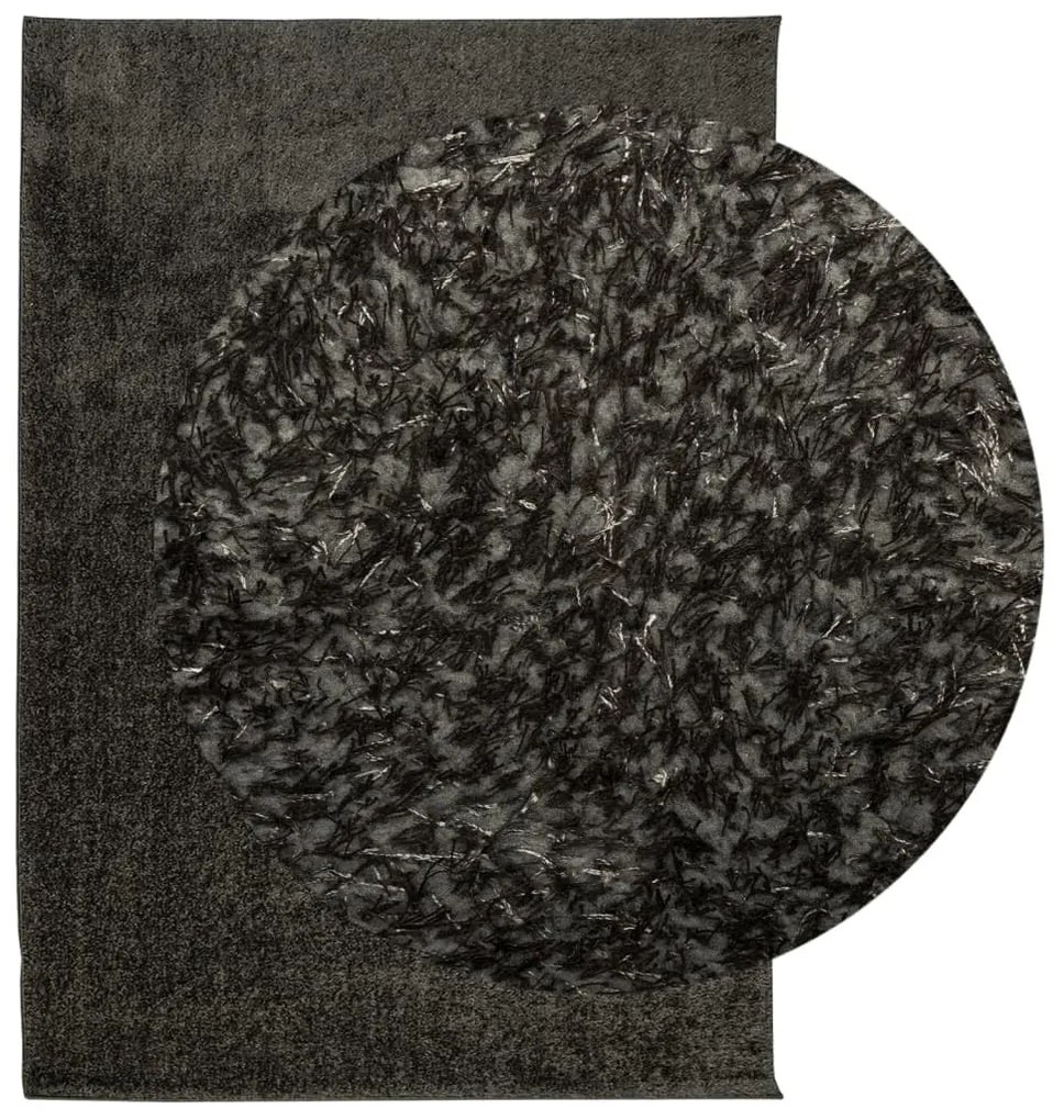 Tapete de pelo alto aspeto brilhante ISTAN 120x170cm antracite