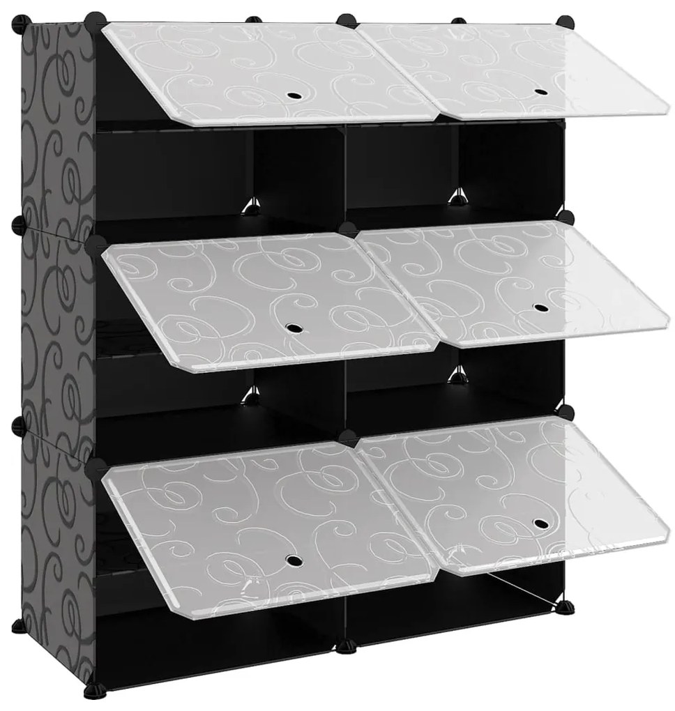 Sapateira 84,5x31x93,5 cm PP preto