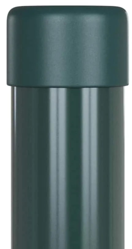 Postes de Cerca 2 pcs Verde 100 cm Aço com Revestimento em Pó