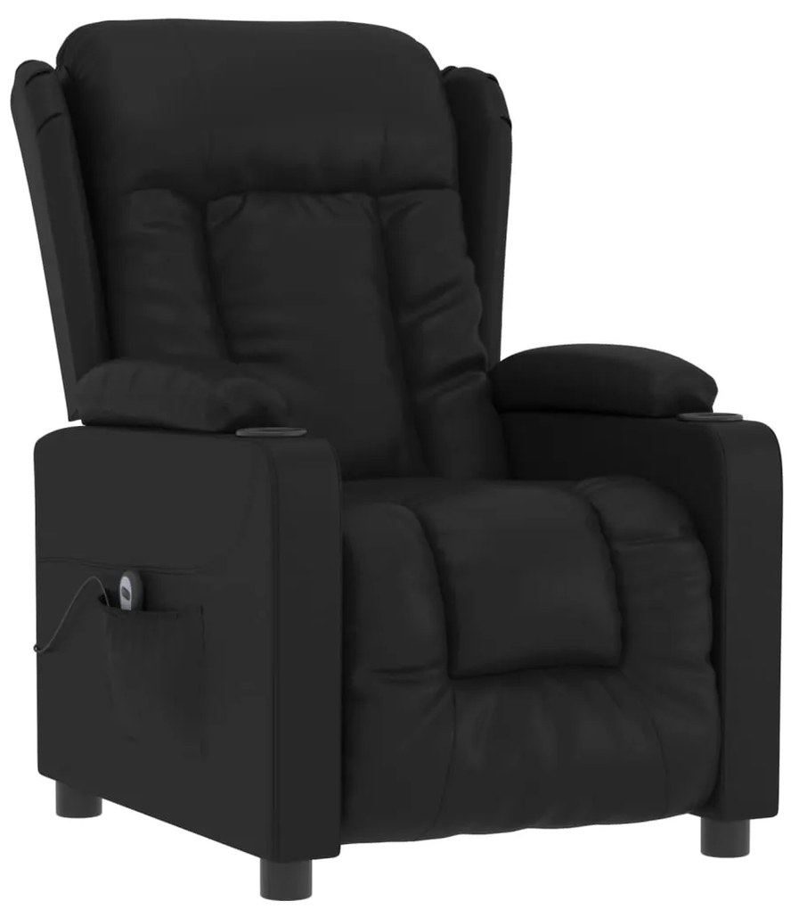 Poltrona reclinável elétrica couro artificial preto