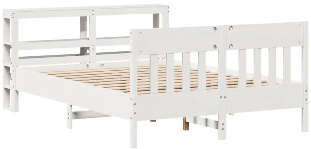Cama sem colchão 120x190 cm madeira de pinho maciça branco