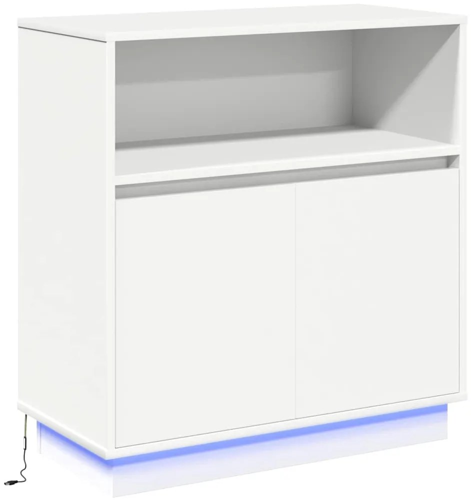 Sideboard com LED Branco 71x34,5x75 cm Madeira Engenharia