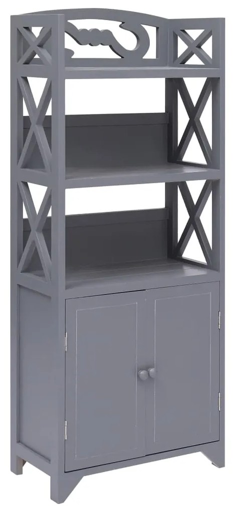 vidaXL Armário de casa de banho 46x24x116cm madeira paulownia cinzento