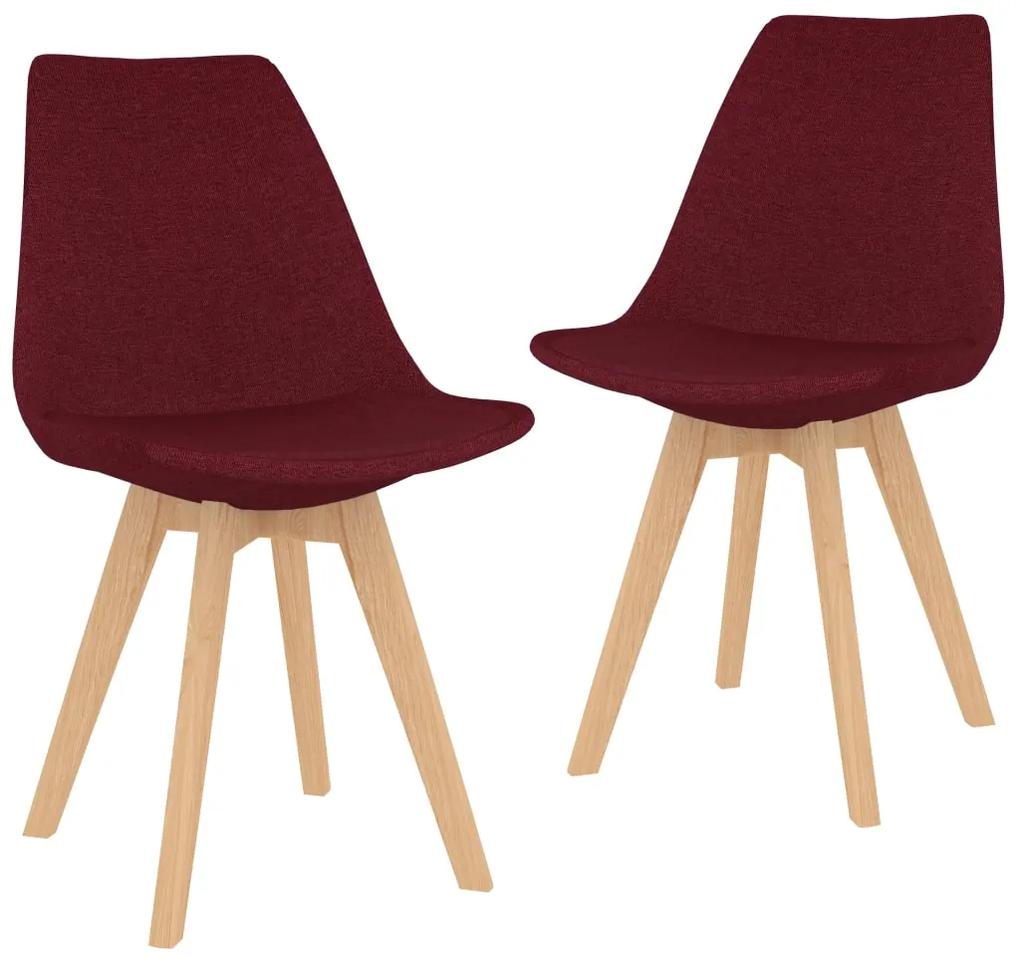 324169 vidaXL Cadeiras de jantar 2 pcs tecido vermelho tinto
