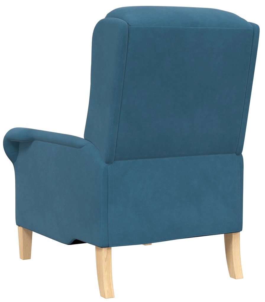Poltrona Azul Azul Tecido, Madeira Padrão Ergonómica