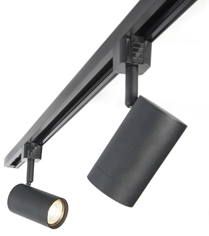 LED Sistema de calhas inteligente monofásico 5 focos incl. 5 GU10 preto - Jeana Moderno