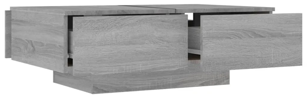 Mesa de Centro Davi com 4 Gavetas - Cinzento - Design Moderno