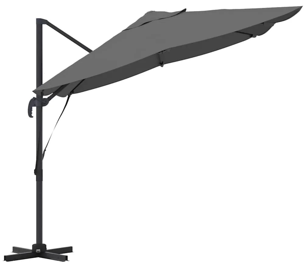 Guarda-Sol Cantilever Roma Antracite 352x251x260 cm de Alumínio