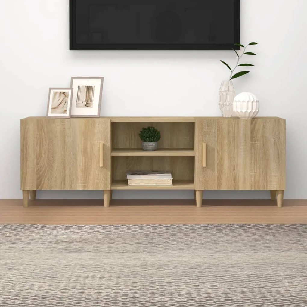 vidaXL Móvel p/ TV 150x30x50 cm madeira processada cor carvalho sonoma