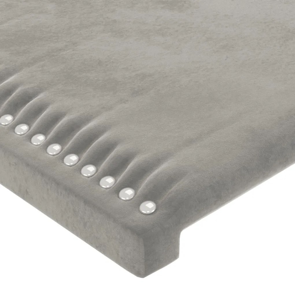 Cabeceira de cama veludo 100x5x78/88 cm cinzento-claro