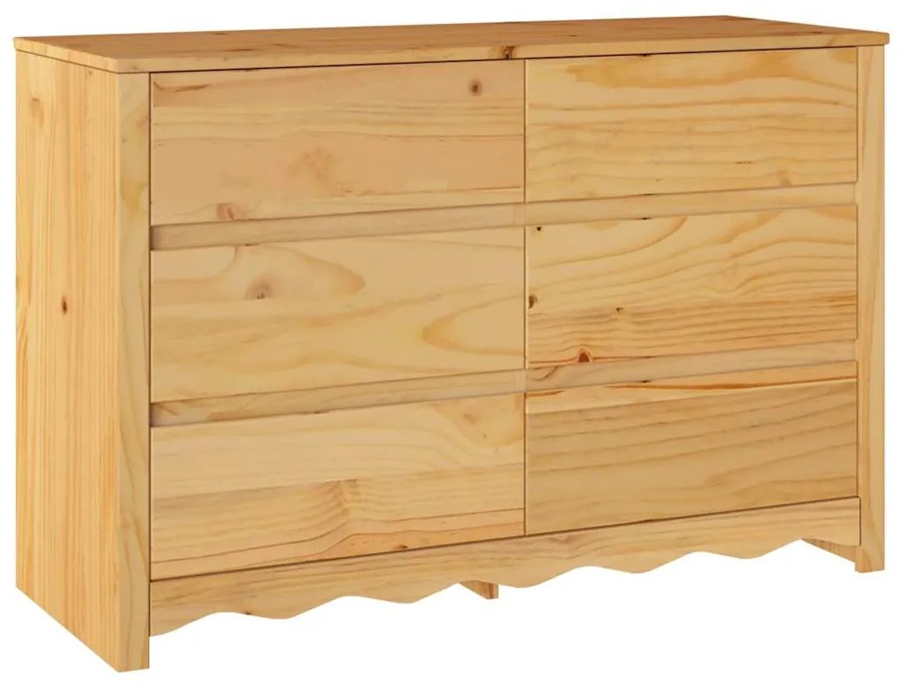Cômoda vidaXL "DRAMMEN" 111x43x73,5 cm Madeira Sólida Pinheiro
