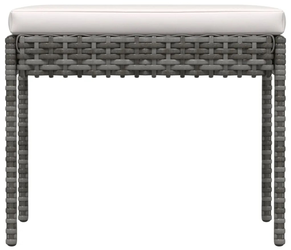 6 pcs conjunto lounge de jardim c/ almofadões vime PE cinzento