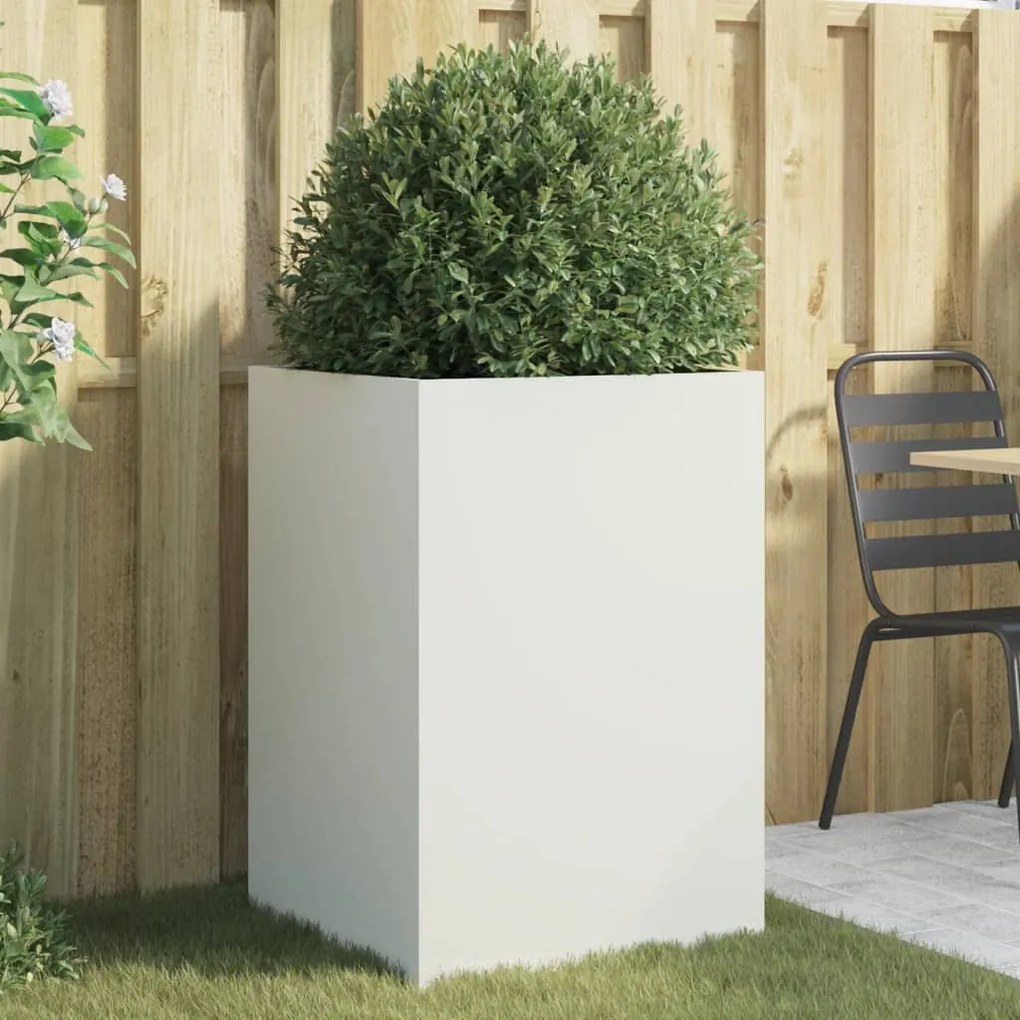 Vaso/floreira 52x48x75 cm aço branco