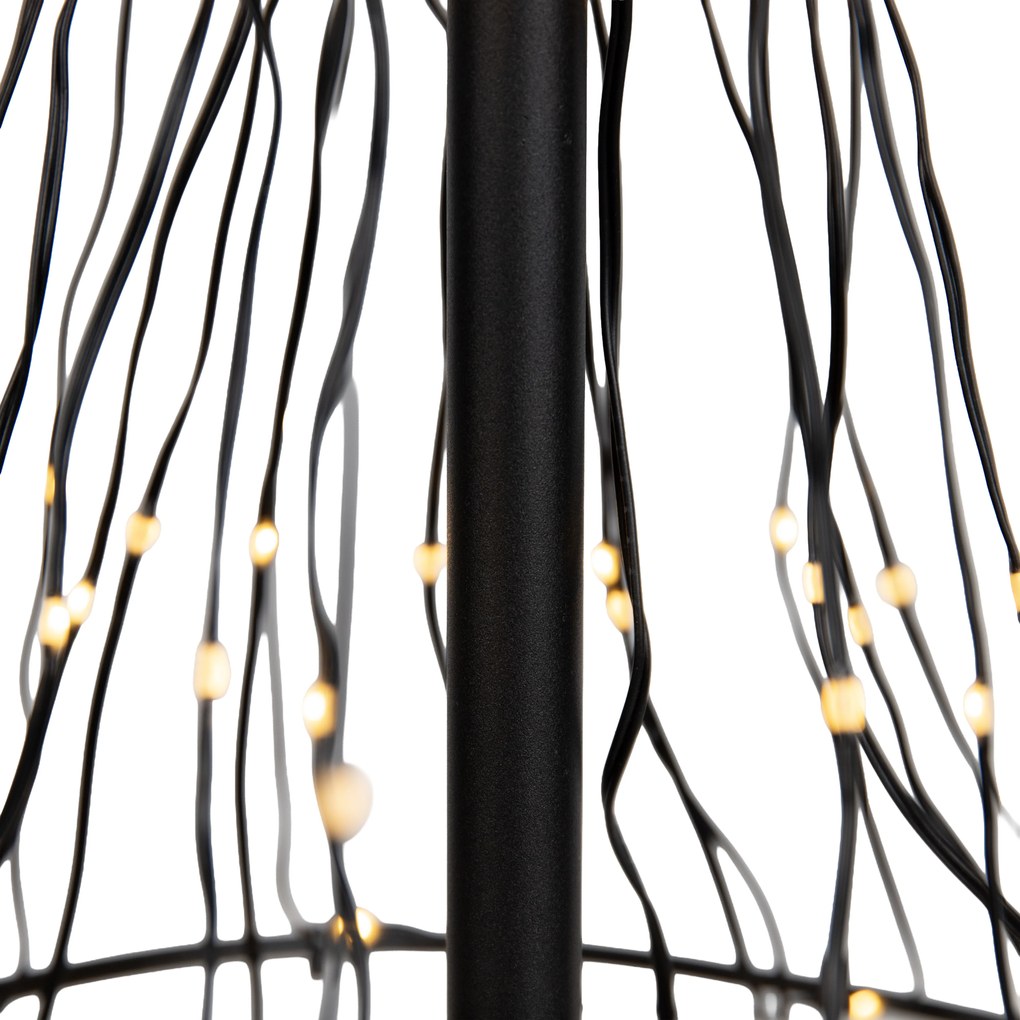 Árvore de Natal preta de chão 150cm incl. LED com temporizador IP44 - Ugoku