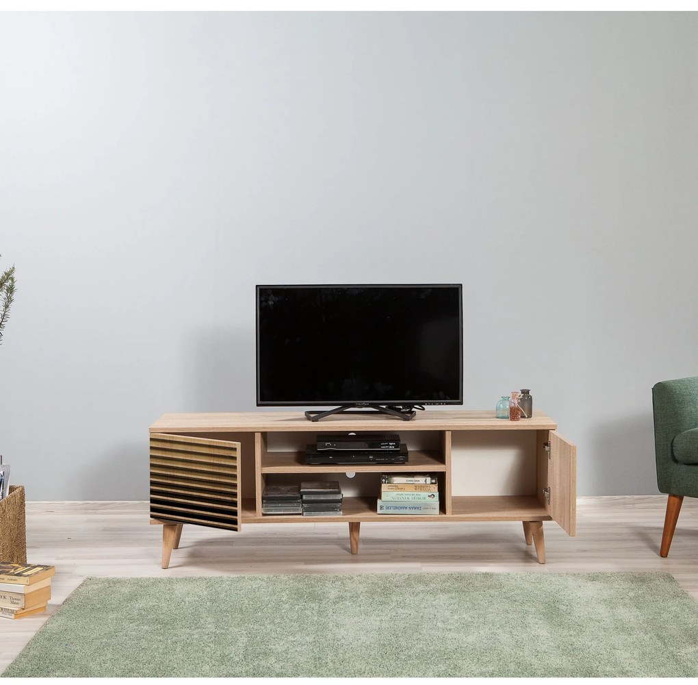 Móvel TV Truva – Carvalho Sonoma – 140 cm x 50 cm x 40 cm