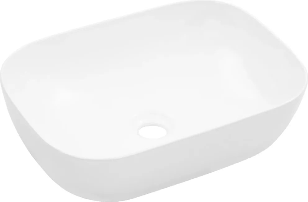 143915 vidaXL Lavatório 45,5x32x13 cm cerâmica branco