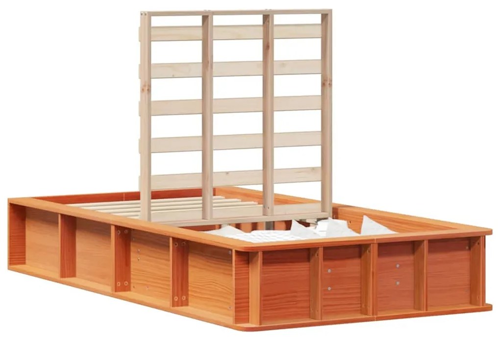 Estrutura da Cama Castanho-mel 90 x 190 cm Madeira maciça