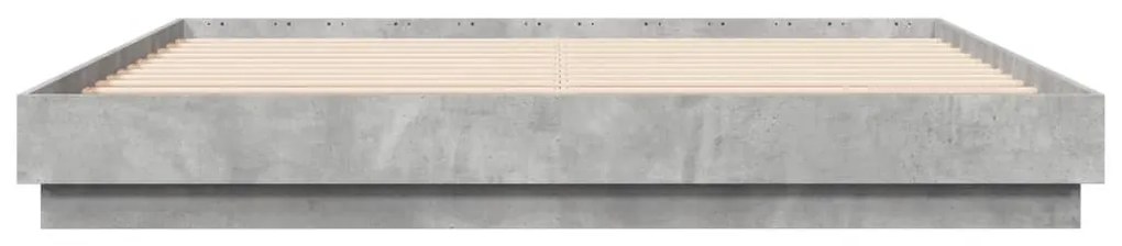 Estrutura de cama 200x200 cm derivados de madeira cinza cimento