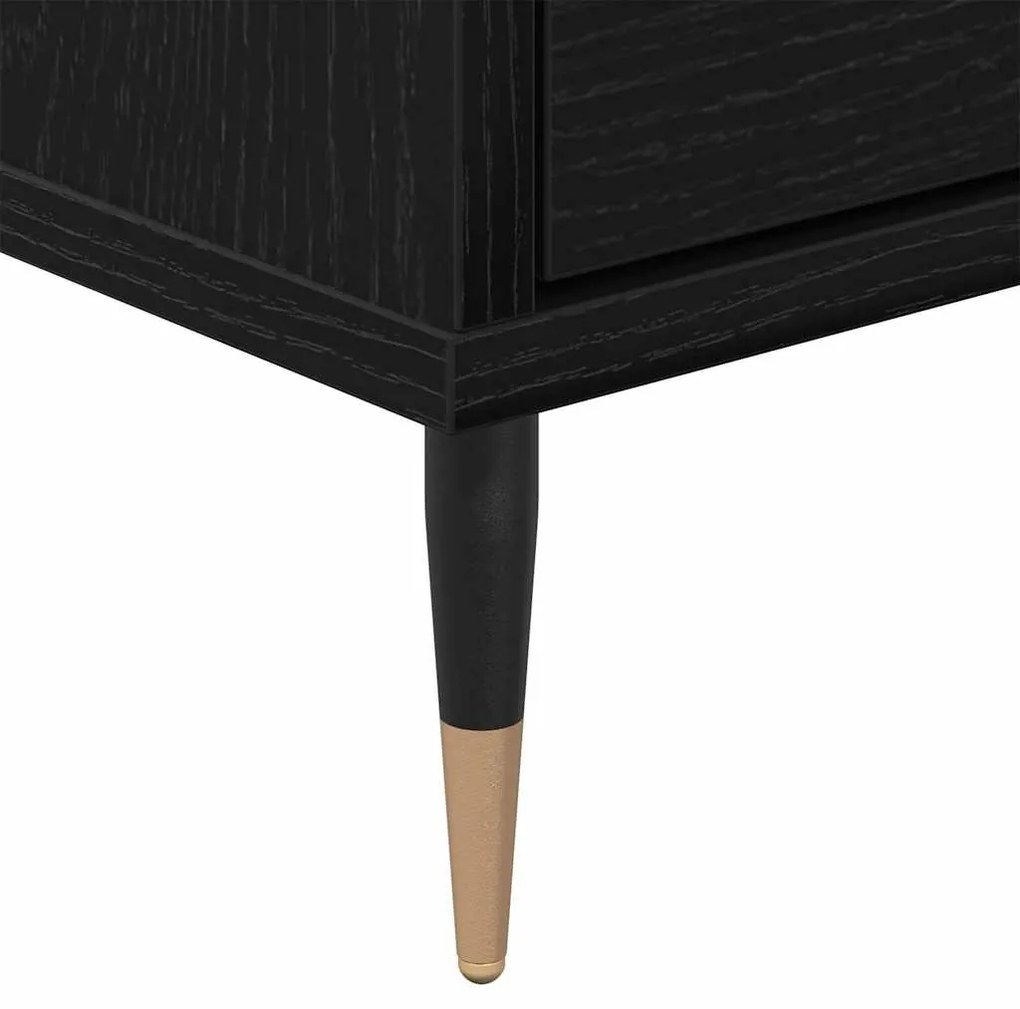 Armário de TV Carvalho Preto 150x30x44,5 cm Madeira Engenheirada