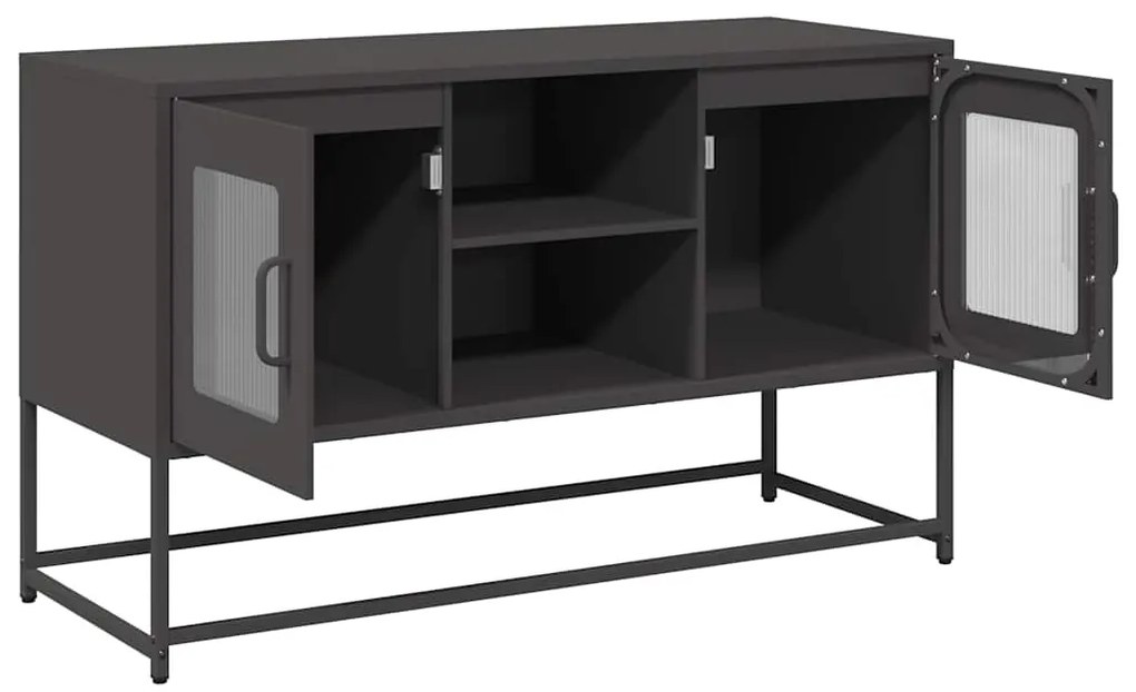 Móvel de TV 100,5x39x60,5 cm aço preto