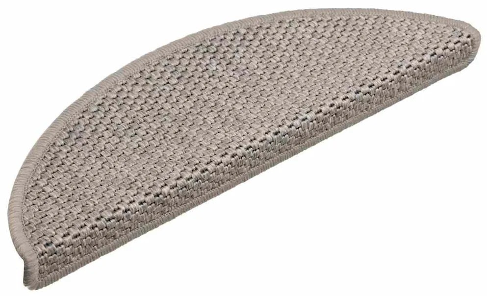 Tapetes escada adesivos aspeto sisal 30 pcs 56x17x3 cm prateado