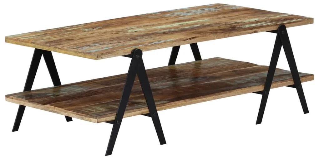 Mesa de centro 115x60x40 cm madeira recuperada maciça