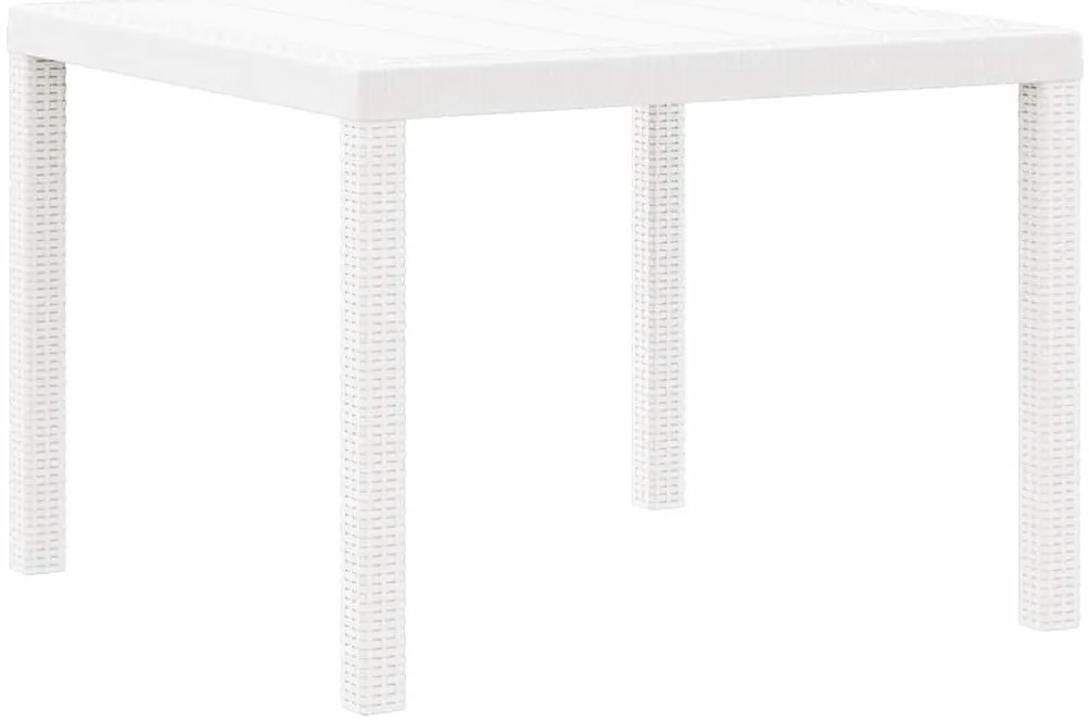 Mesa de Jardim Branca 100x100x73 cm de Rattan Sintético