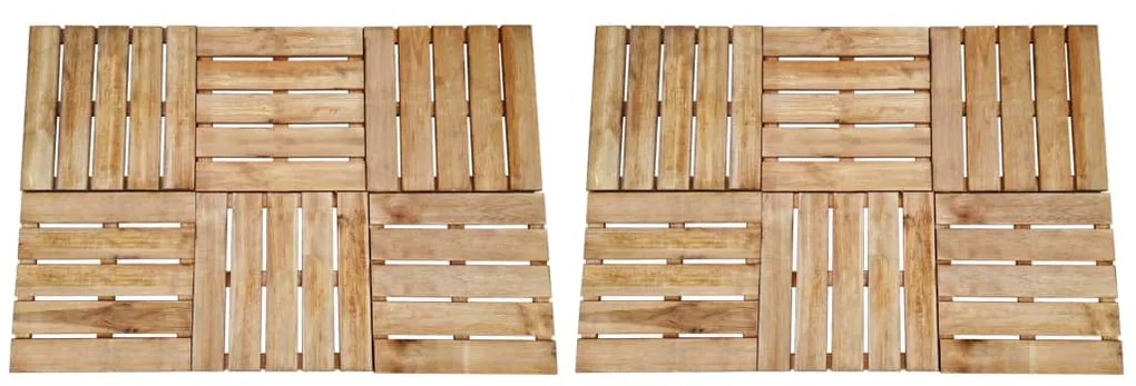 276434 vidaXL Ladrilhos de pavimento 12 pcs 50x50 cm madeira castanho
