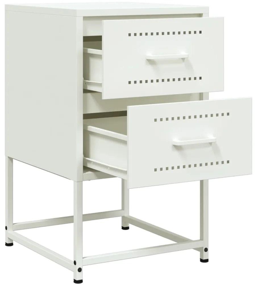 Mesas de cabeceira 2 pcs 36x39x60,5 cm aço branco