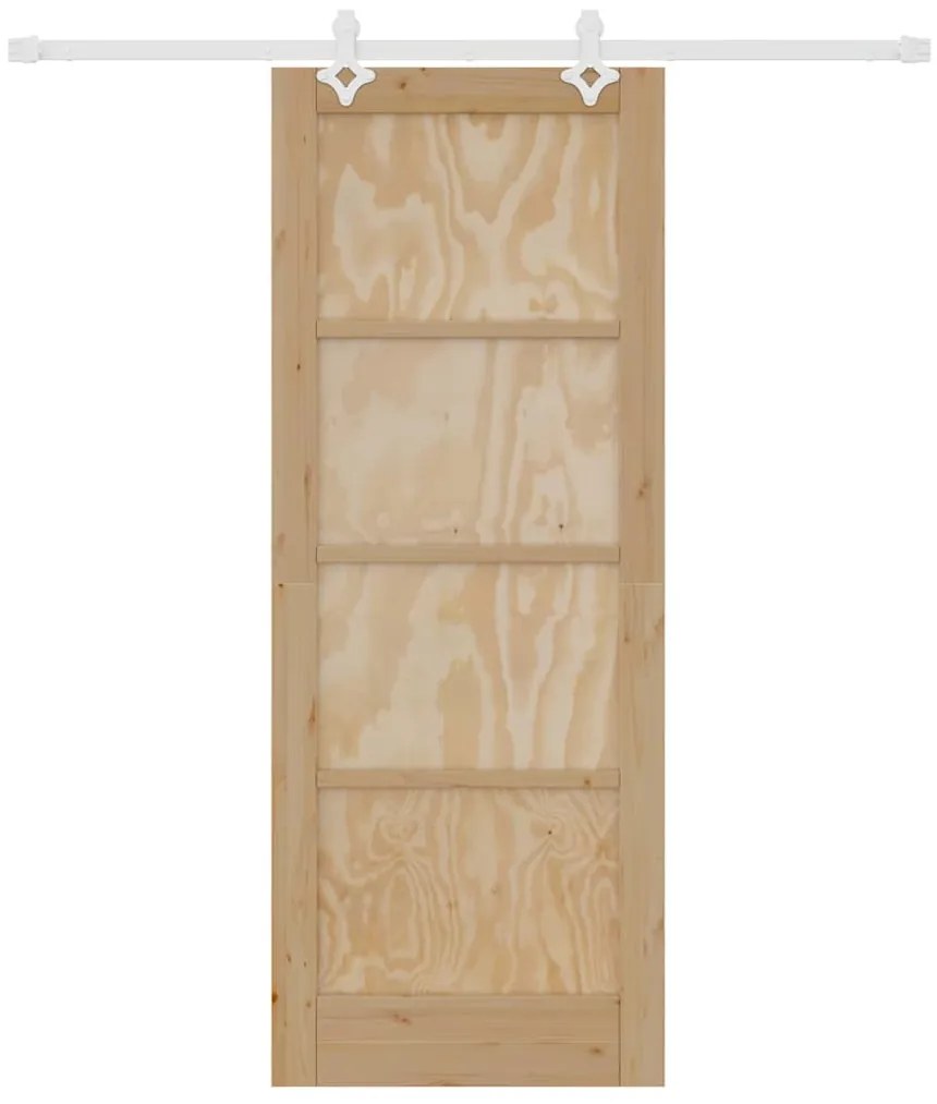 Porta Deslizante vidaXL com Conjunto de Ferragens 78 x 202 cm Madeira