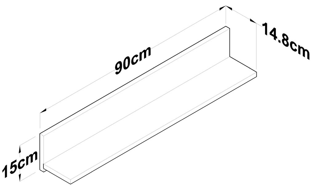 Prateleira de Parede "AE104" - 60x90x55 cm - Design Moderno - Nogueira
