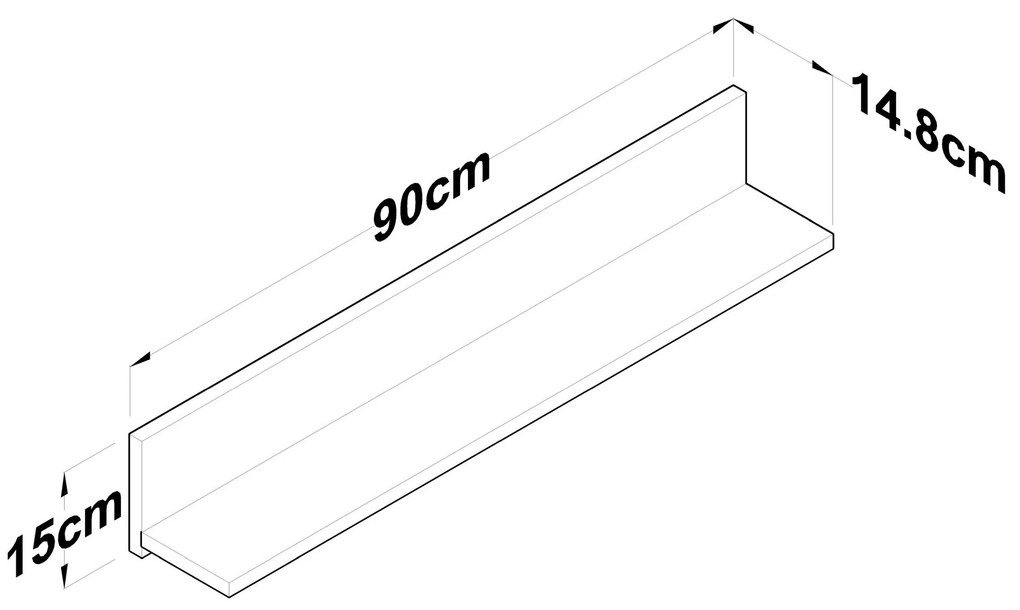 Prateleira de Parede AE104 – Nogueira – 90x15x14,8 cm
