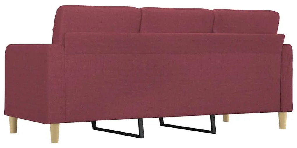 Sofá de 3 lugares tecido 180 cm vermelho tinto