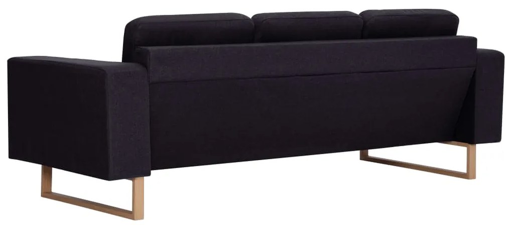 2 pcs conjunto de sofás tecido preto