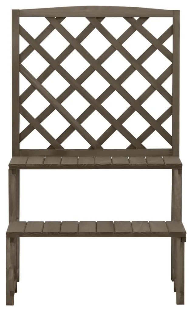 Suporte de plantas c/ treliça 70x42x115cm abeto maciço cinzento