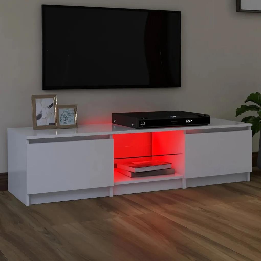 Móvel de TV Vinici com Luzes LED de 140cm - Branco - Design Moderno