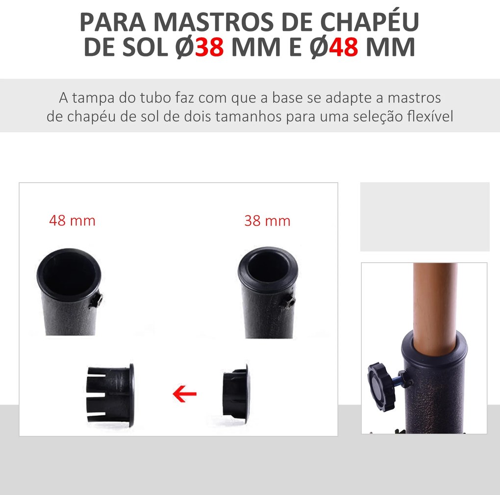 Base para Chapéu de Sol Peso 15 kg Base de Chapéu de Sol de Resina par