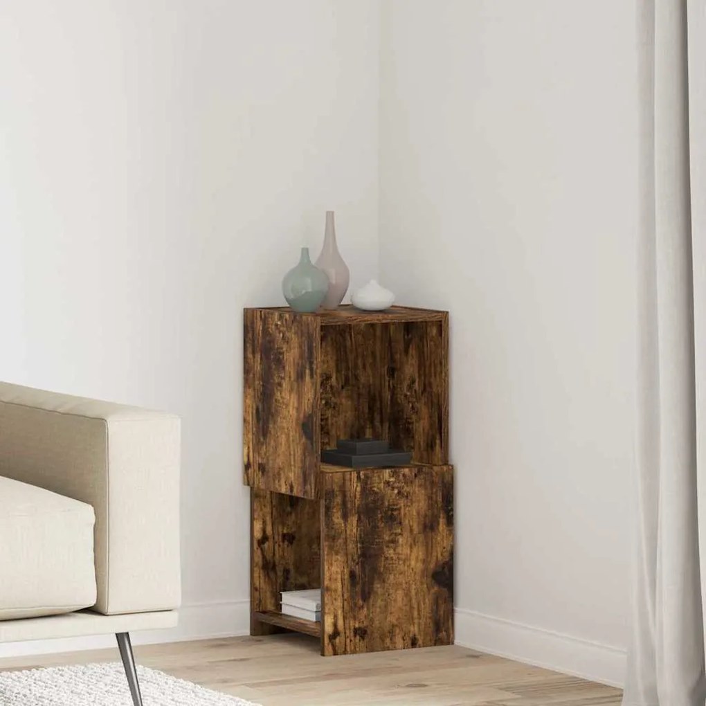 vidaXL Armário de canto Carvalho Defumado 30,5x30x65cm